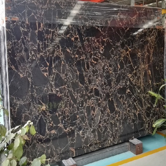 Black portoro marble slab