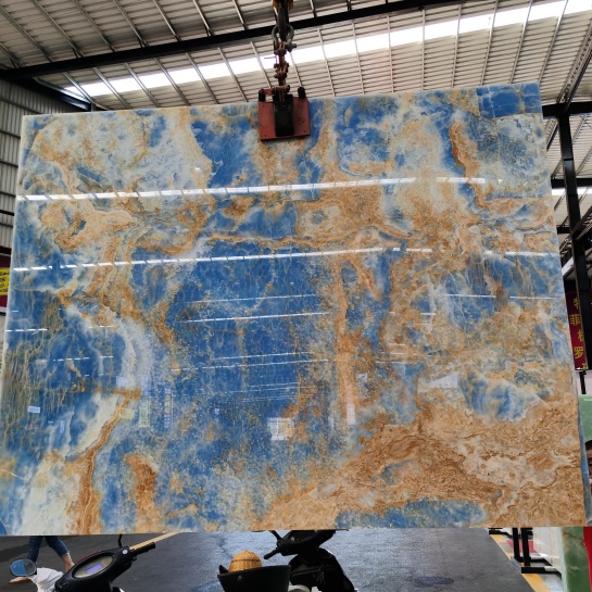 Blue onyx slabs