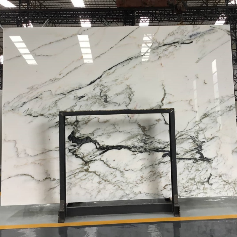 Chinese Statuario white marble slabs 