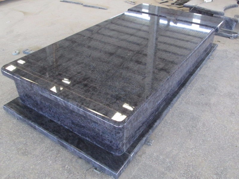 Bahama Blue Granite Laser-etched tombstones PL025